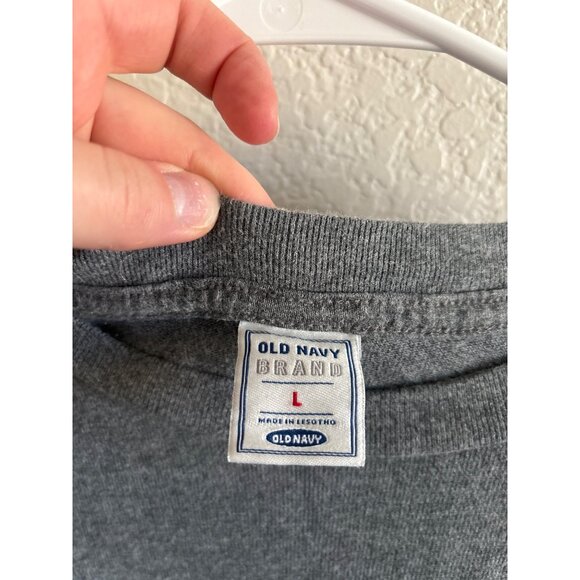 Vintage Old Navy Grey Soft Brushed Twill Shirt Mens Large 100% Cotton - Picture 2 of 5